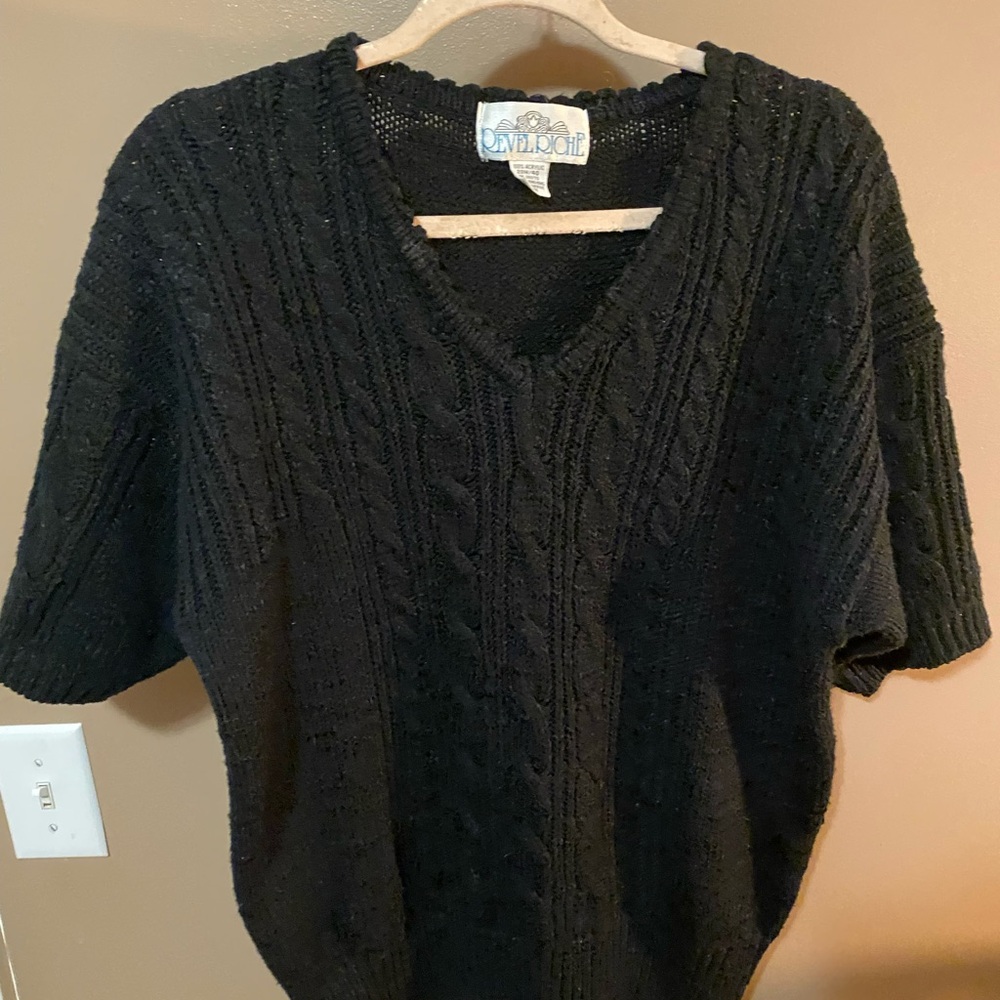 Black Cable Knit Women's Sweater